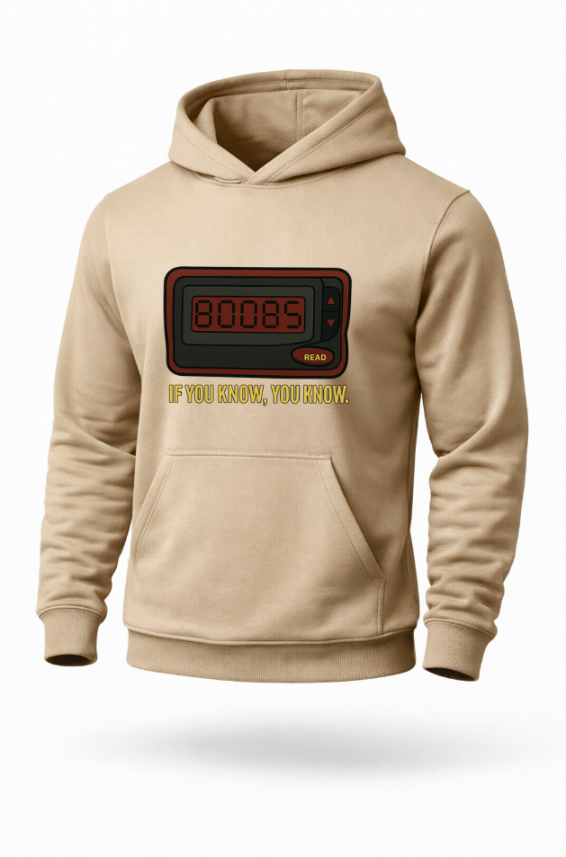 80085 pager retro tech meme hoodie by Tailored Threadz
