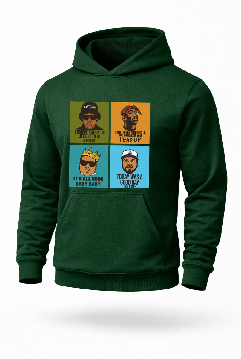 90s hip hop inspired retro rap streetwear hoodie by Tailored Threadz