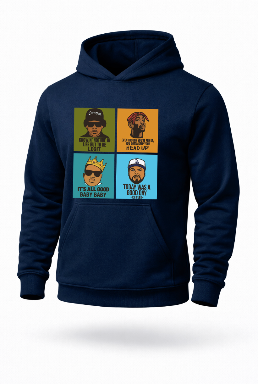90s hip hop inspired retro rap streetwear hoodie by Tailored Threadz