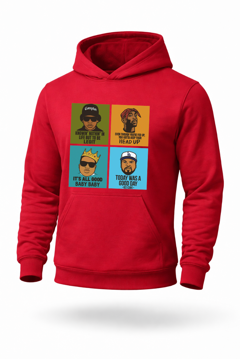 90s hip hop inspired retro rap streetwear hoodie by Tailored Threadz
