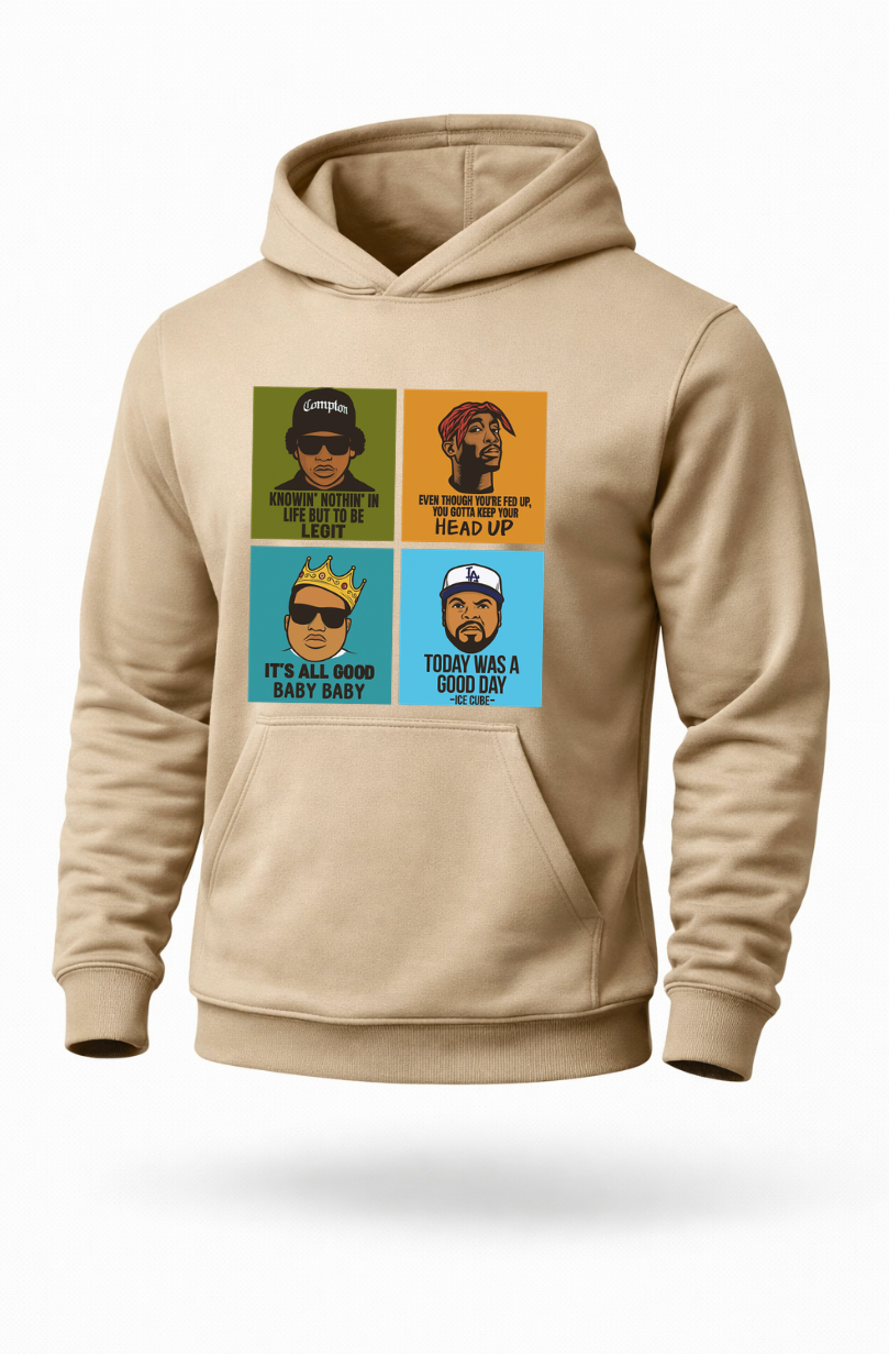 90s hip hop inspired retro rap streetwear hoodie by Tailored Threadz