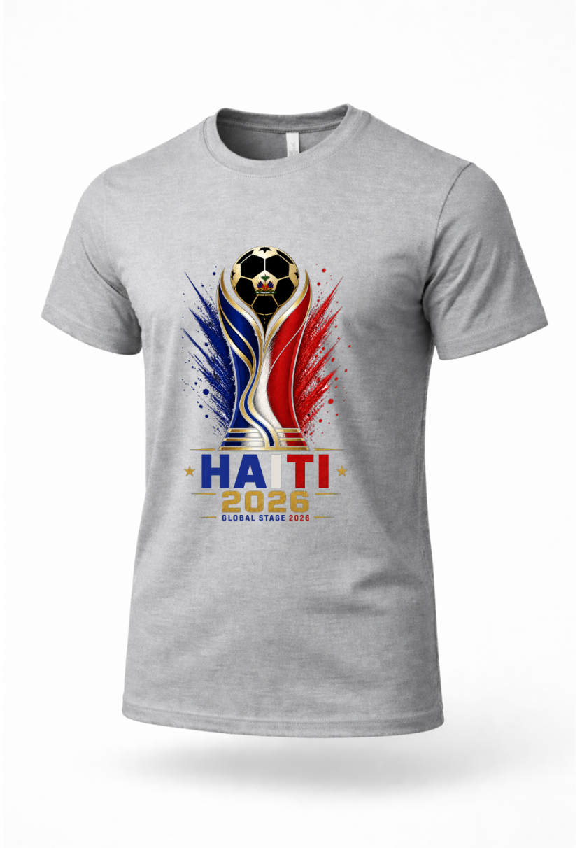 Athletic Heather Haiti Soccer Shirt Haitian Pride T-Shirt