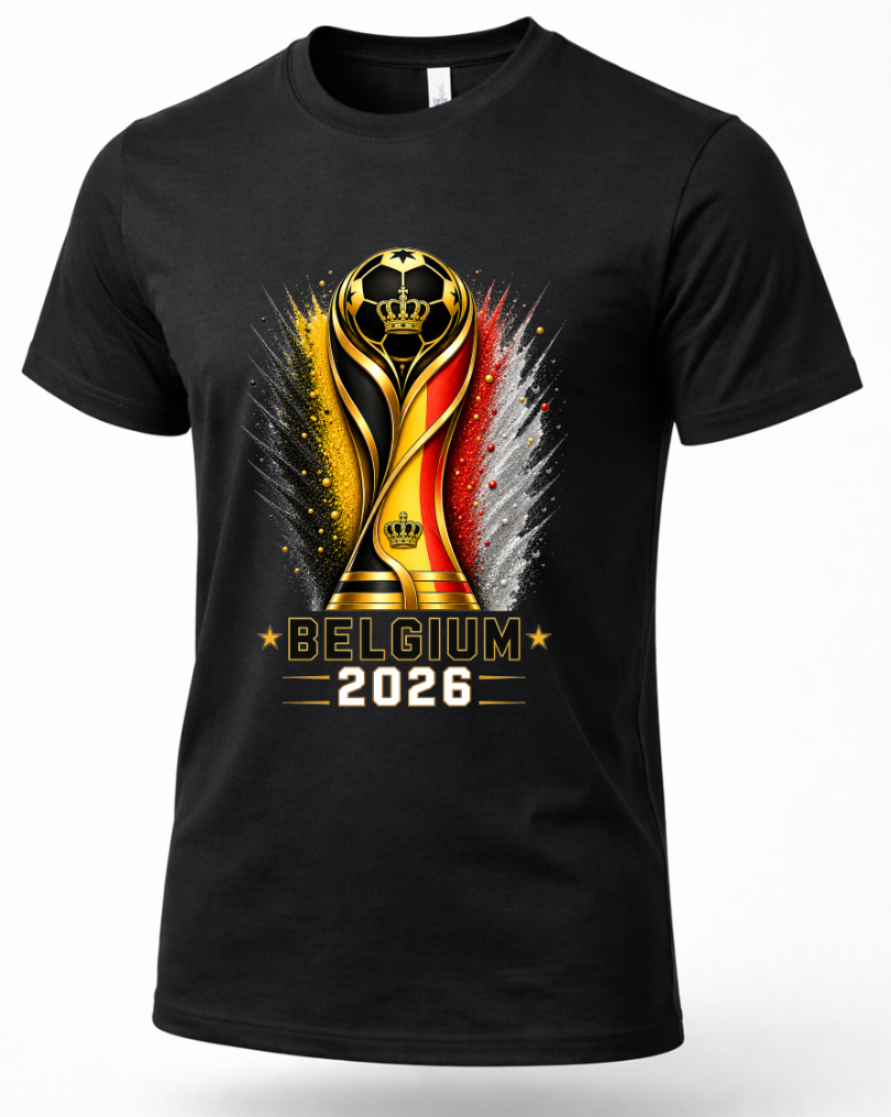 Belgium football fan shirt black graphic tee
