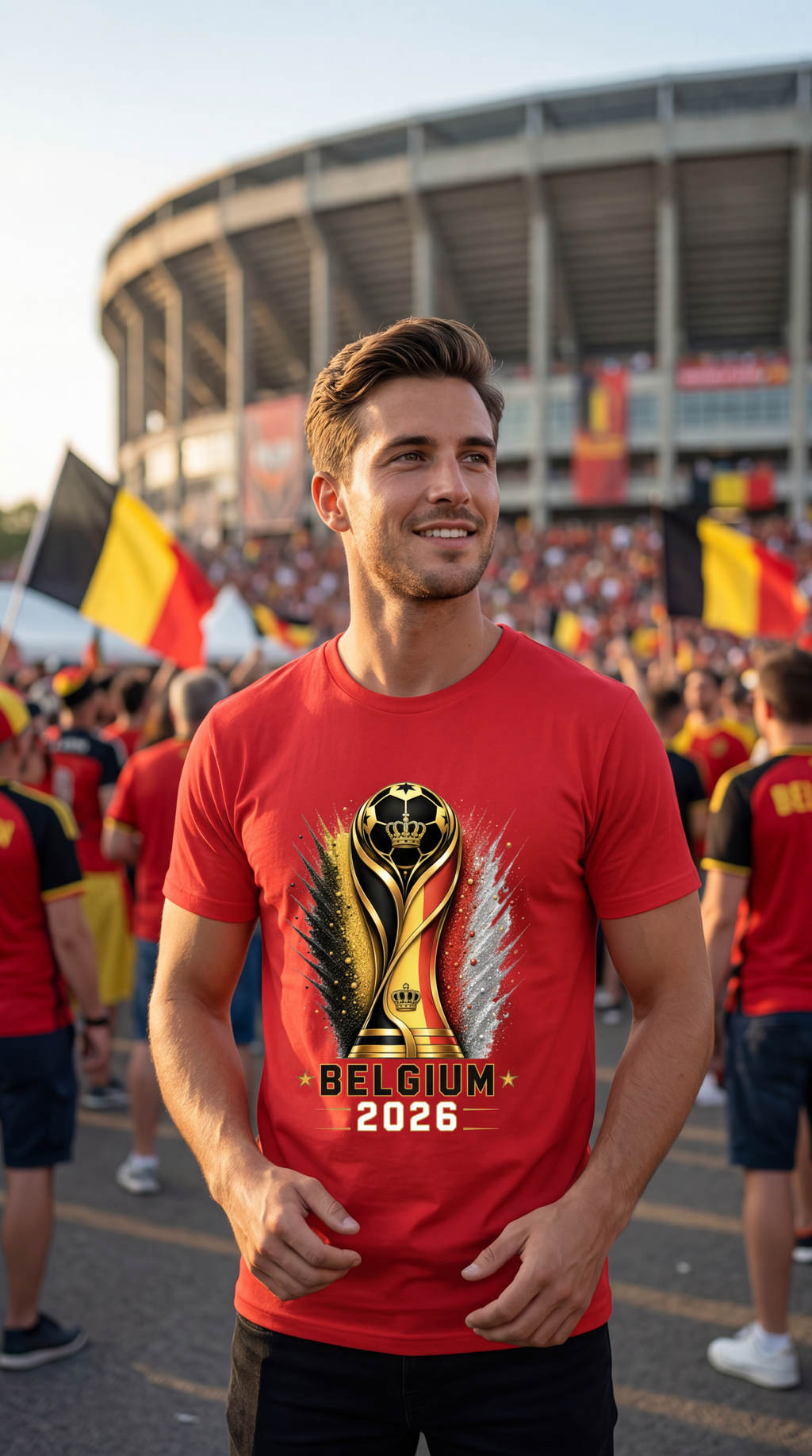 Belgium soccer fan apparel stadium supporter shirt