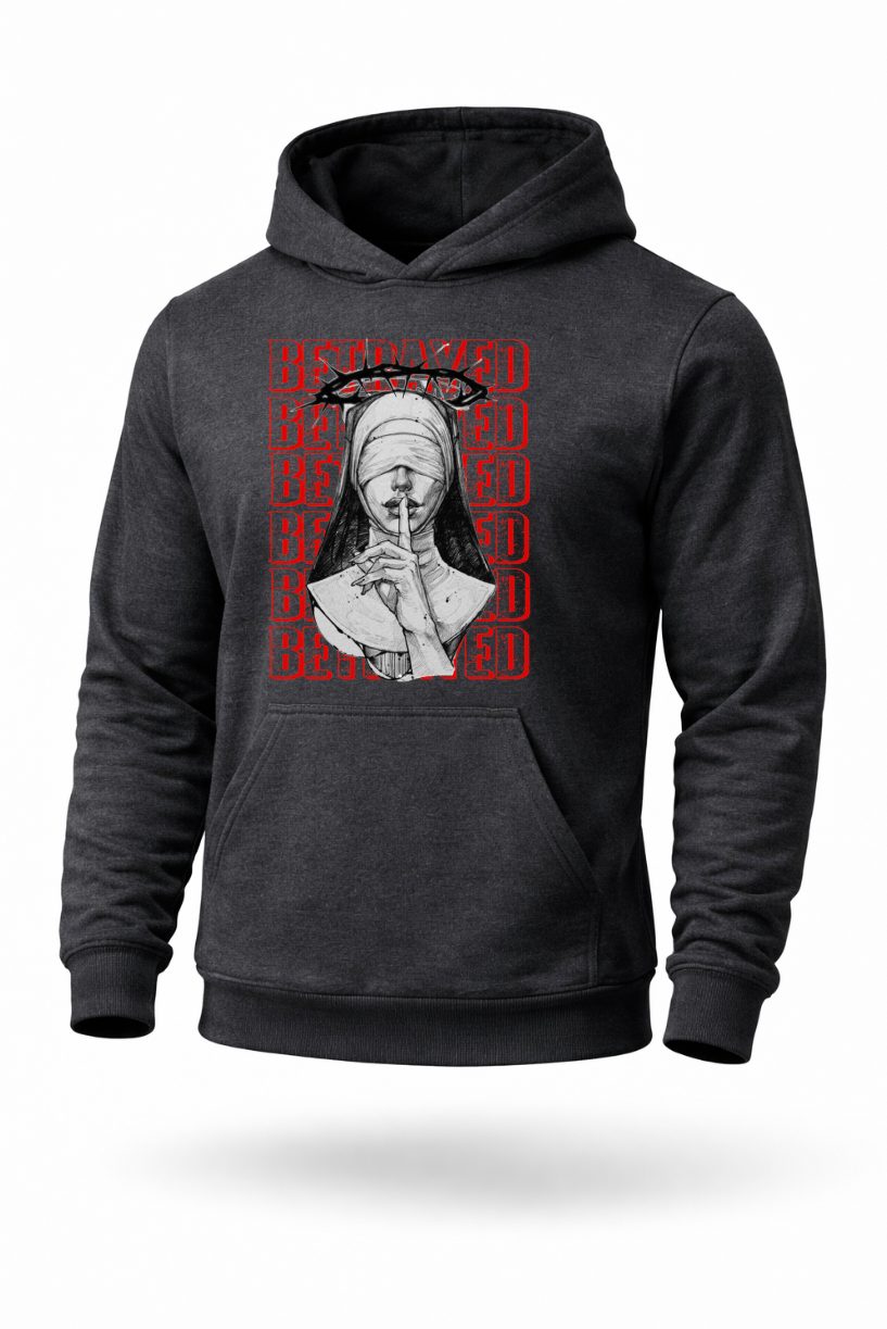 Betrayed gothic streetwear graphic hoodie by Tailored Threadz