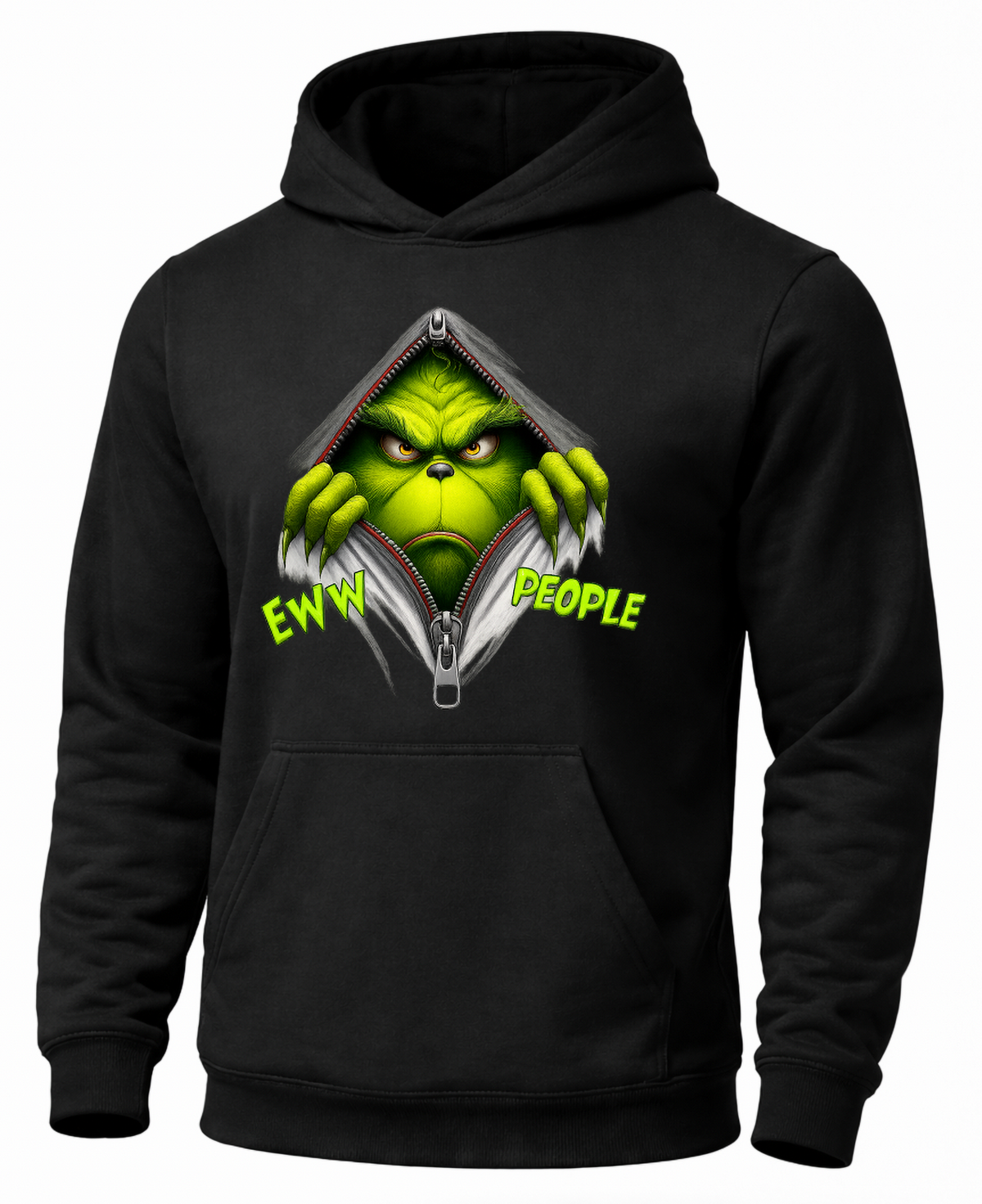 Black Eww People Grinch hoodie with funny sarcastic Christmas design