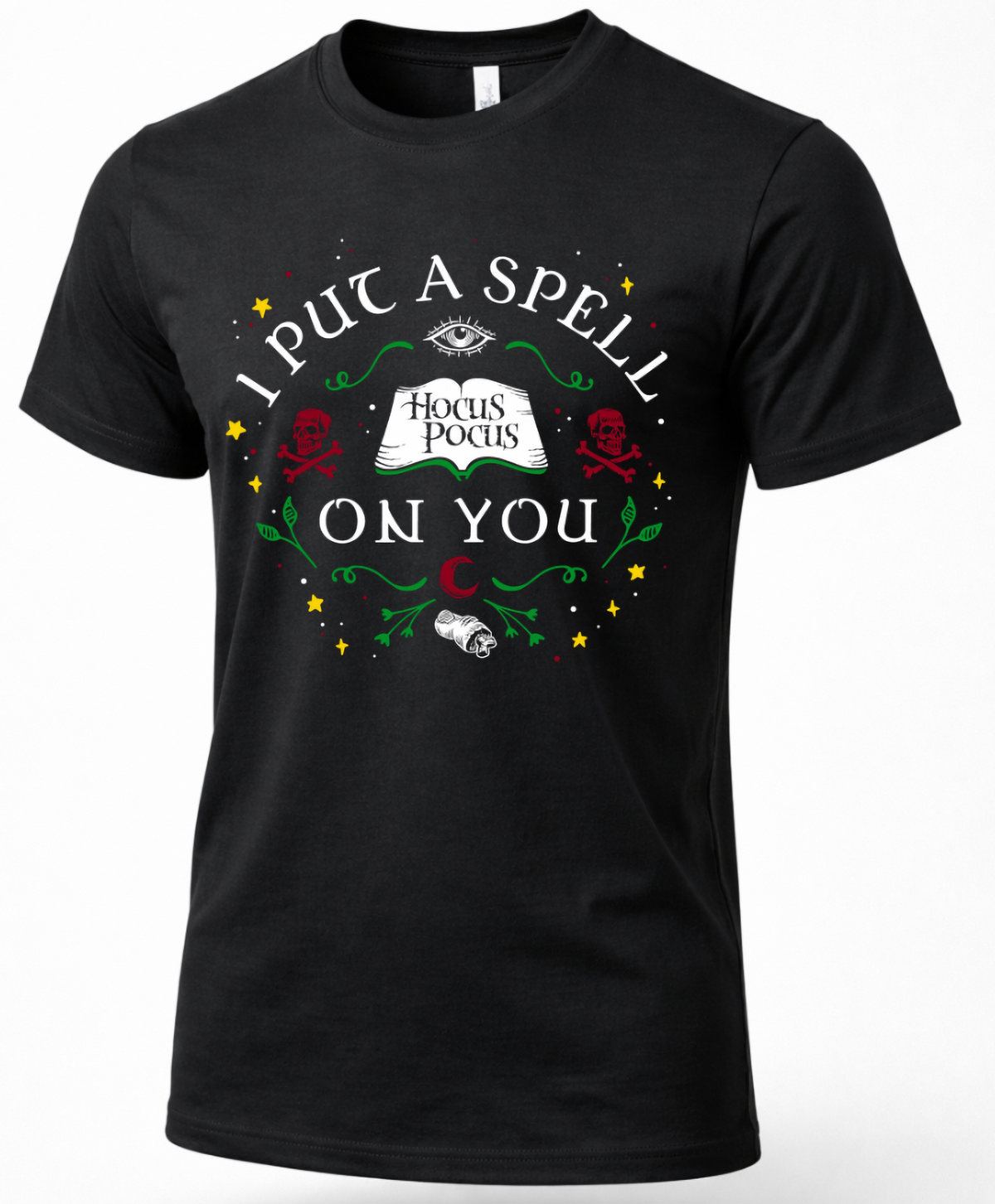 Black Hocus Pocus I Put a Spell on You witchy Halloween graphic tee
