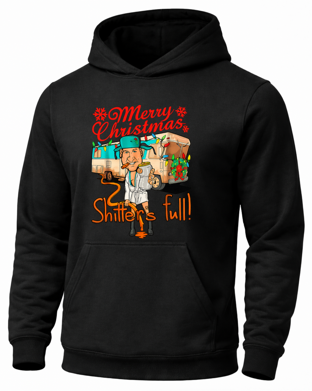 Black Shitter’s Full Cousin Eddie hoodie with funny Christmas Vacation design