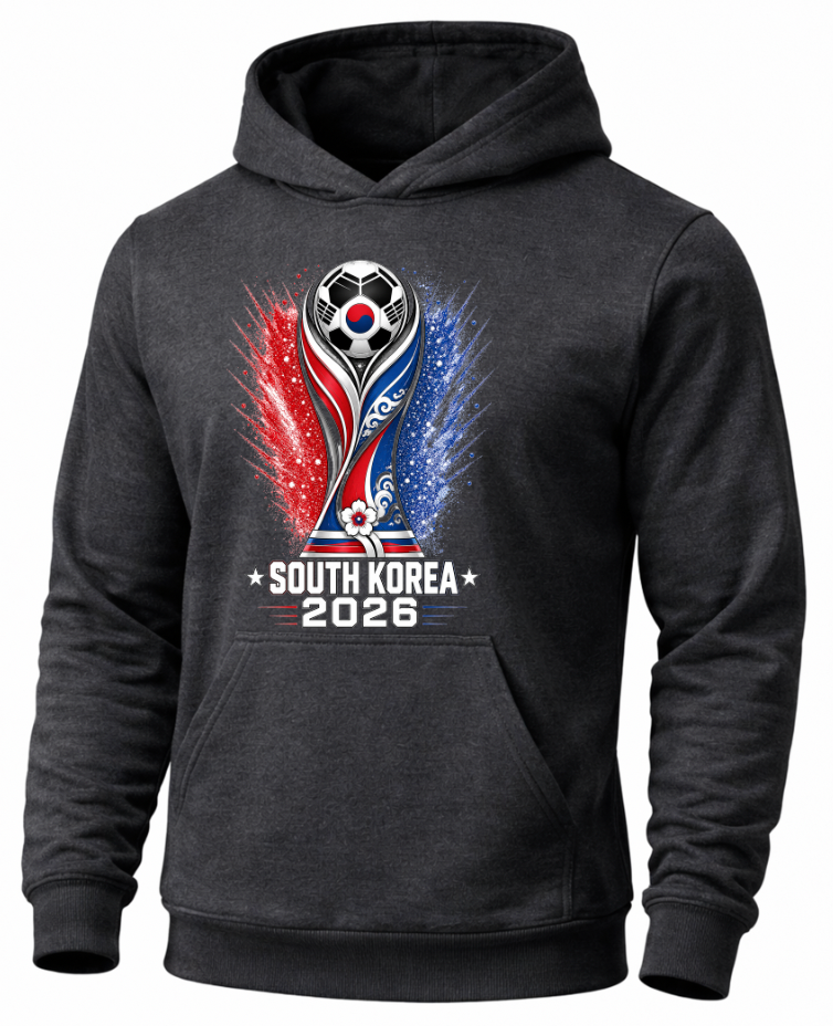 Charcoal gray South Korea football hoodie