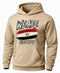 A beige pullover hoodie with a graphic print on the front featuring the text 'WE ARE EGYPT' and the Egyptian flag, shown against a plain white background.