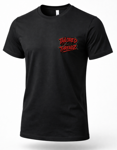 Black FAFO graphic t shirt for men with Tailored Threadz front chest logo streetwear design