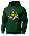 Forest green Eww People Grinch hoodie with funny Christmas graphic