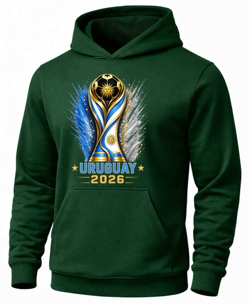 Forest green Uruguay football hoodie graphic sweatshirt