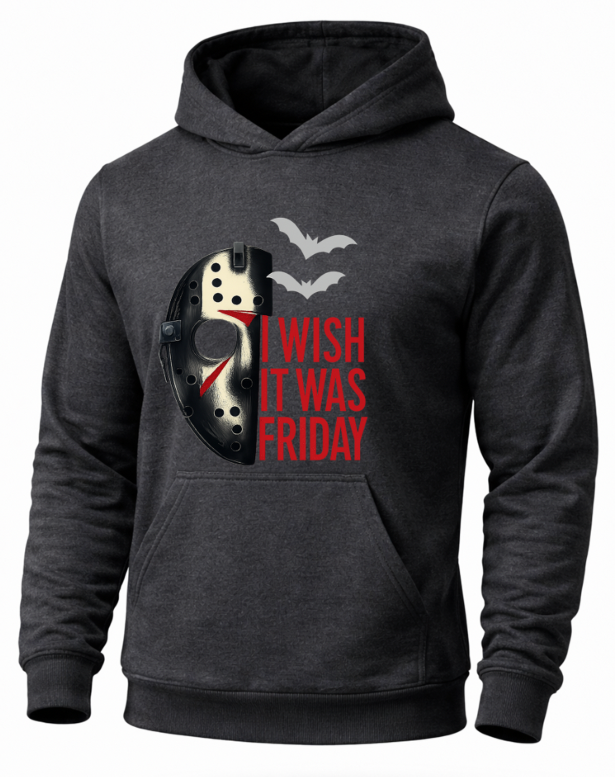 Gray Friday the 13th Jason Voorhees I Wish It Was Friday horror hoodie