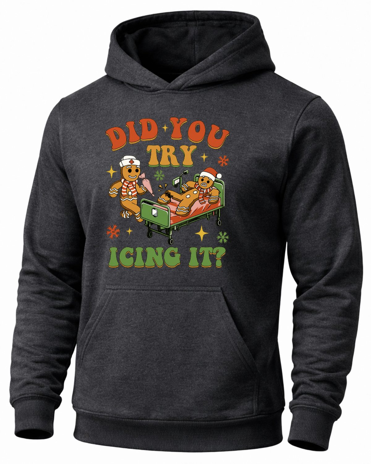 Gray Did You Try Icing It hoodie with funny healthcare Christmas design