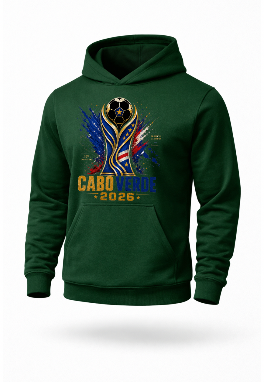 Green Cape Verde football hoodie inspired by Cabo Verde soccer supporters
