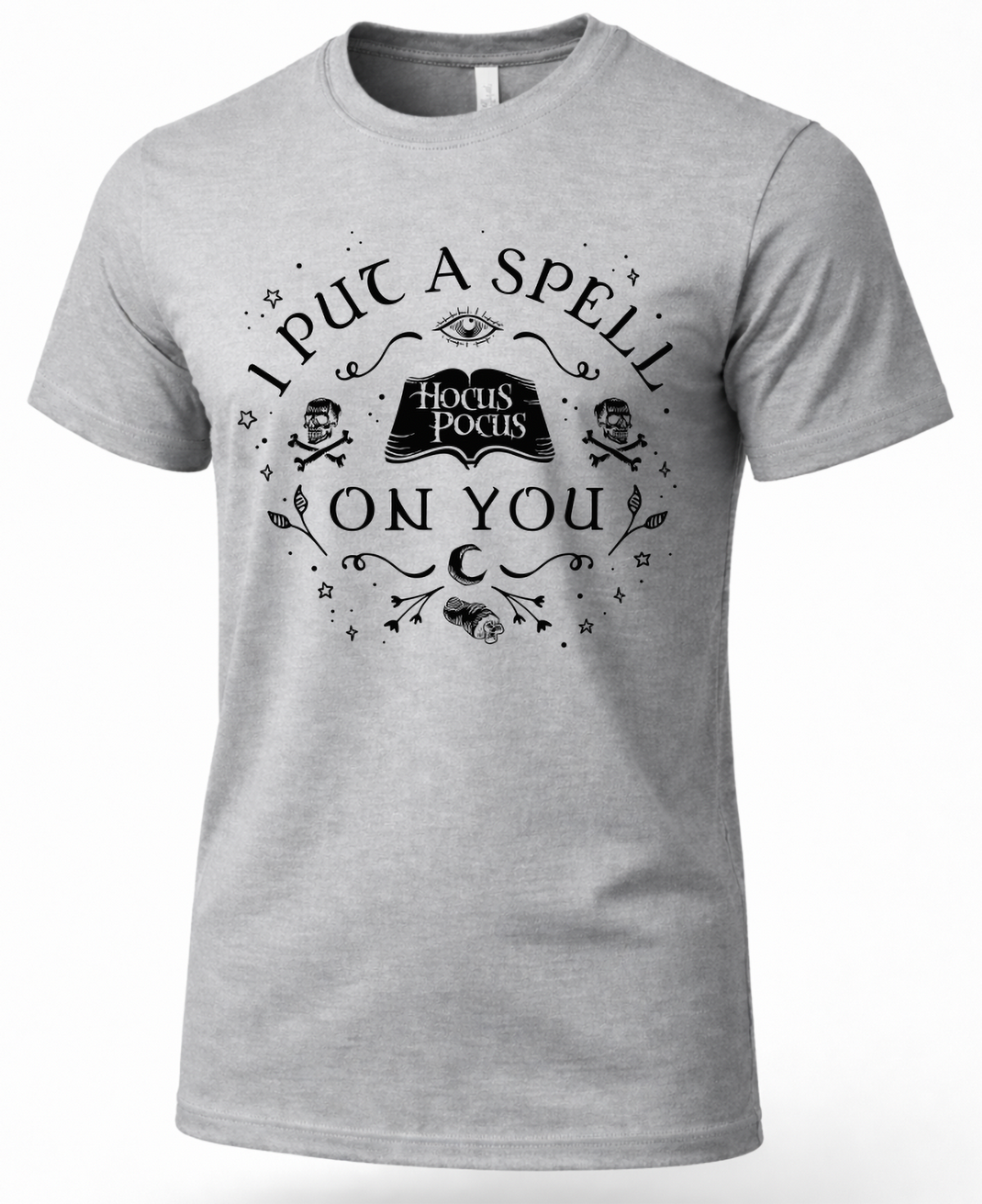 Heather gray Hocus Pocus I Put a Spell on You Halloween graphic tee