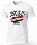 White Iraq heritage T-shirt with distressed Iraqi flag graphic and WE ARE design.