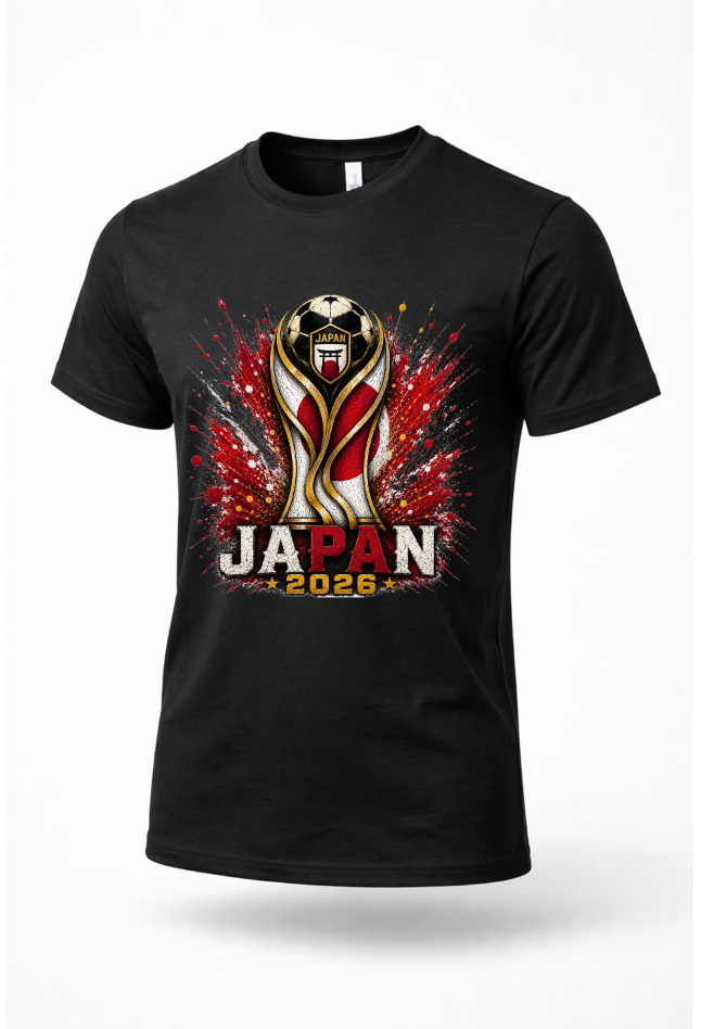 Japan Soccer Shirt 2026 Black Football Fan Graphic Tee