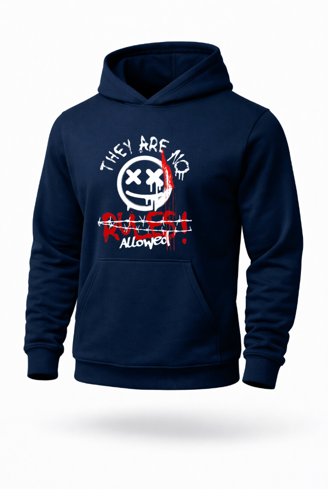 No Rules Allowed dark streetwear graphic hoodie by Tailored Threadz