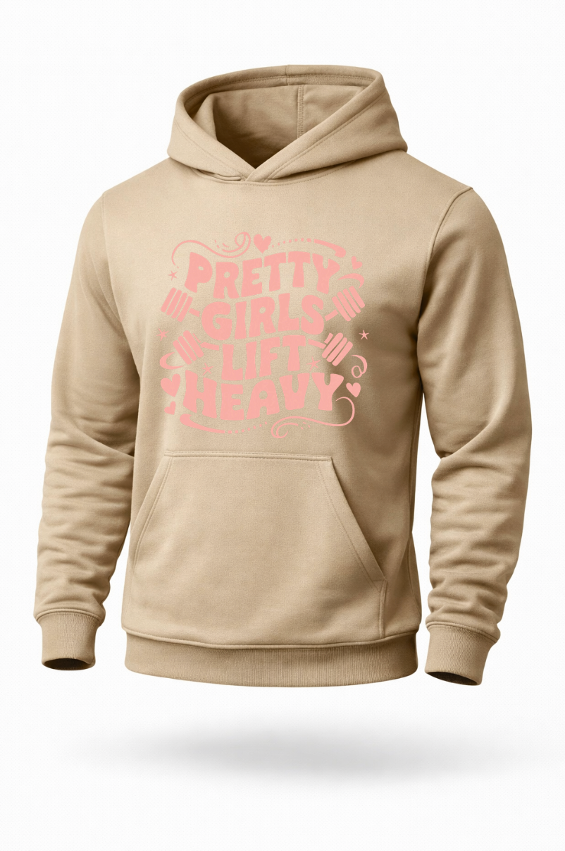 Pretty Girls Lift Heavy women gym hoodie by Tailored Threadz