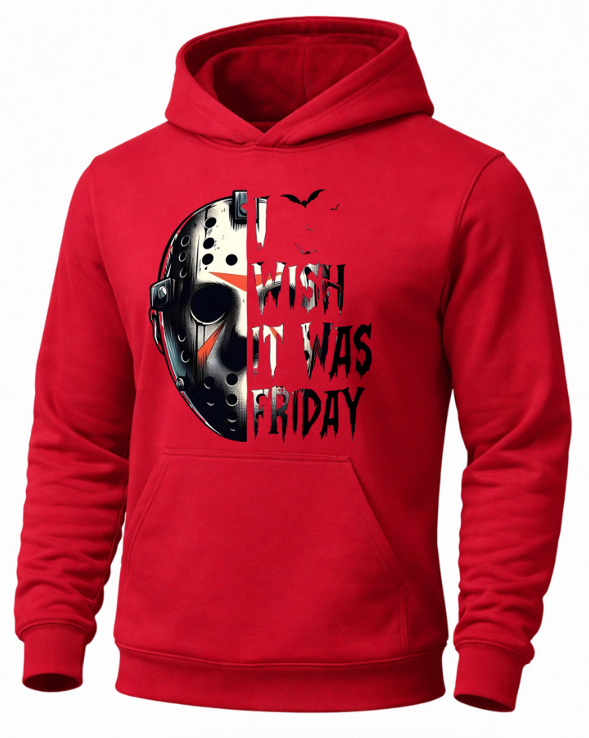 Red Friday the 13th Jason Voorhees I Wish It Was Friday horror hoodie