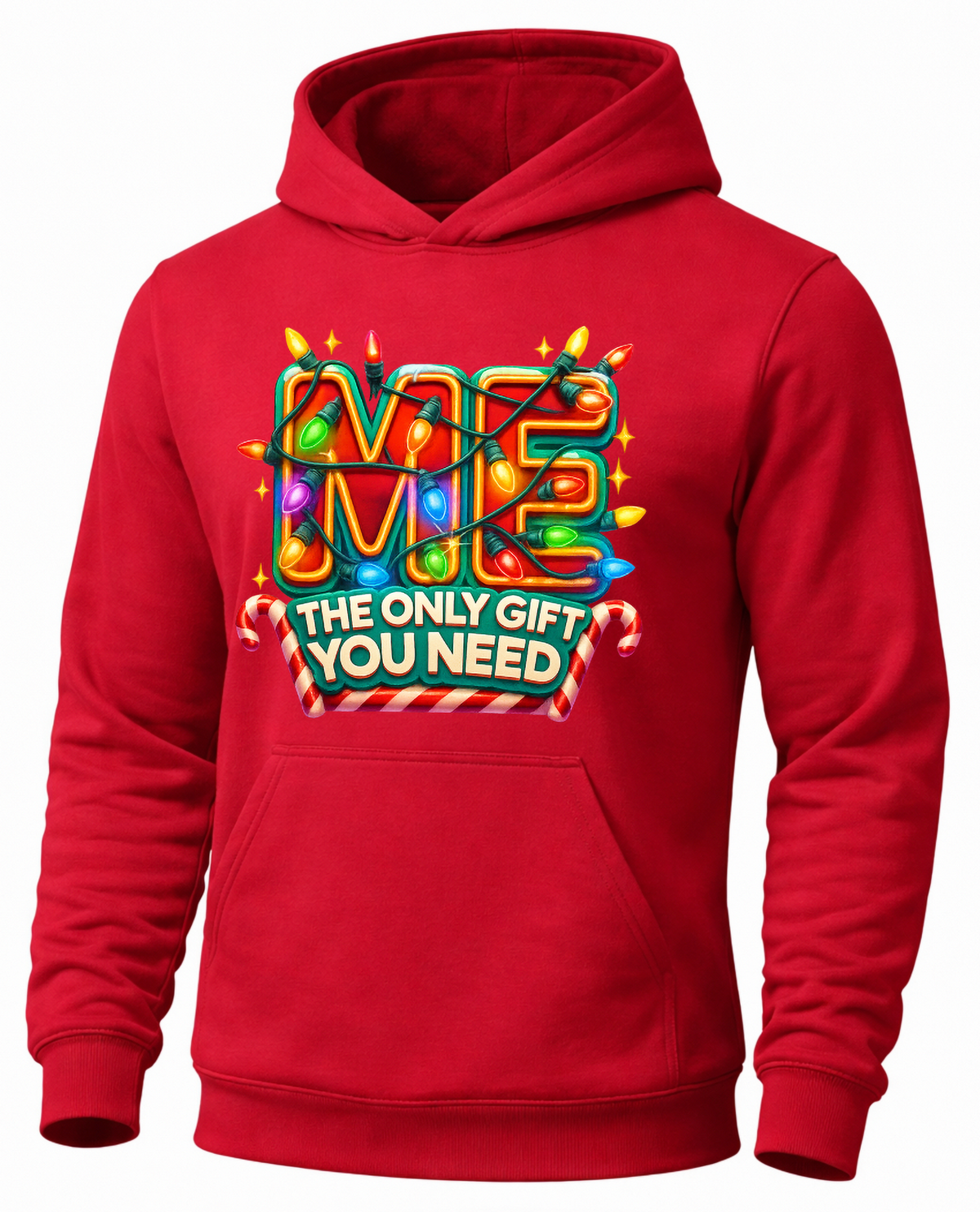 Red Me The Only Gift You Need hoodie with funny Christmas gift design