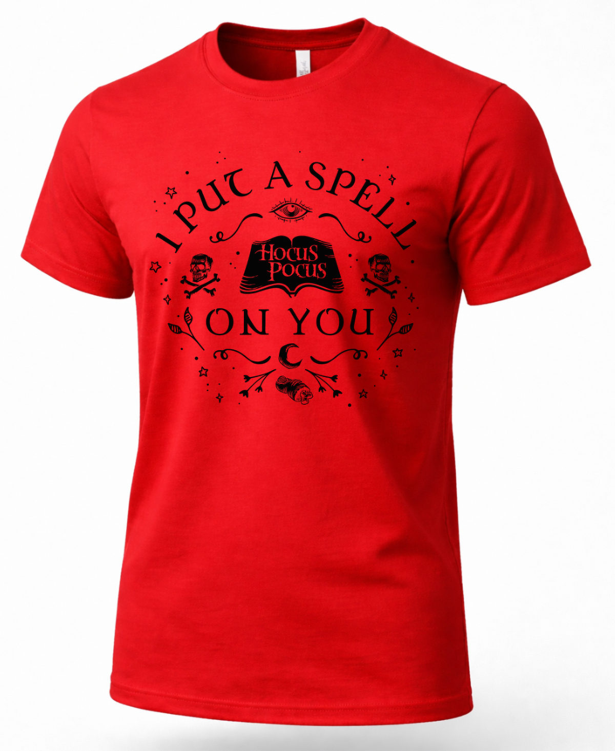 Red Hocus Pocus I Put a Spell on You witchy Halloween graphic tee