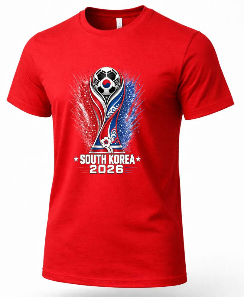 Red Korea football supporter graphic tee