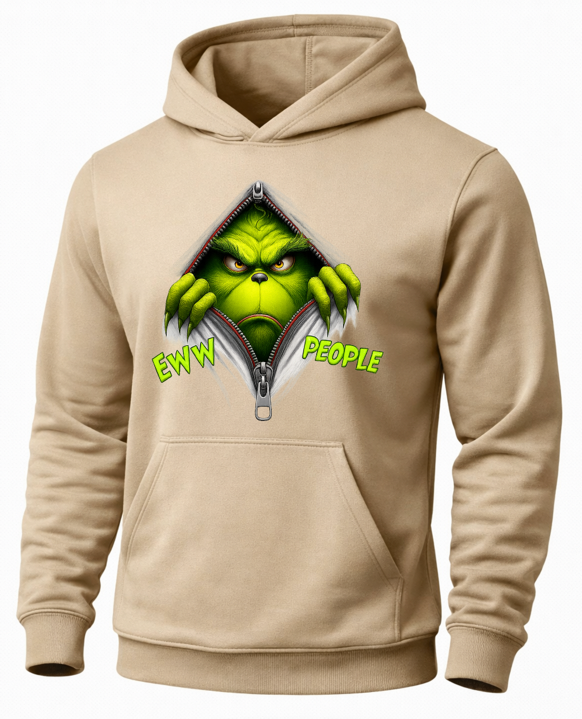 Sand Eww People Grinch hoodie with funny holiday Christmas graphic