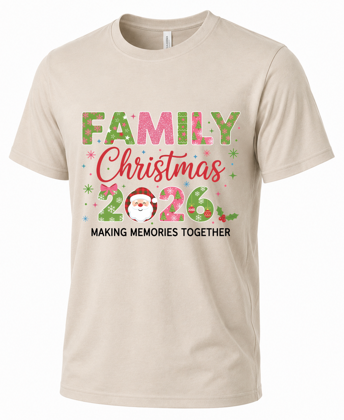 Sand Family Christmas 2026 graphic T-shirt featuring festive family holiday design.