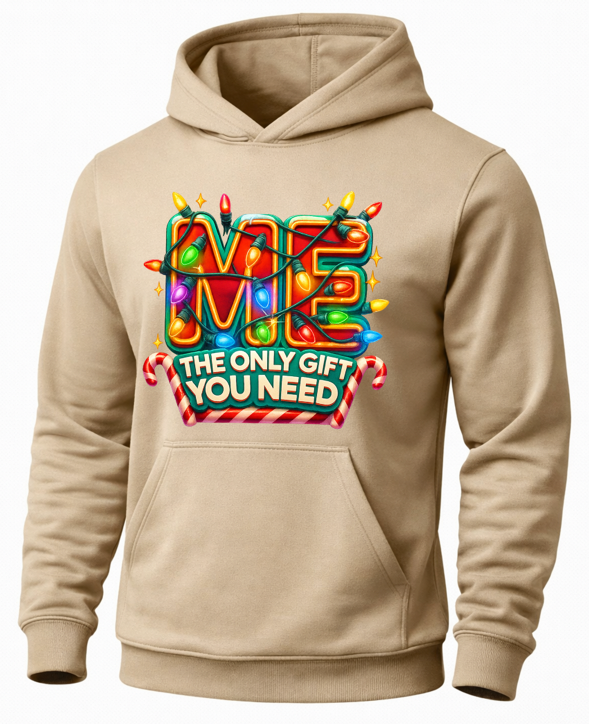 Sand Me The Only Gift You Need hoodie with colorful Christmas lights design