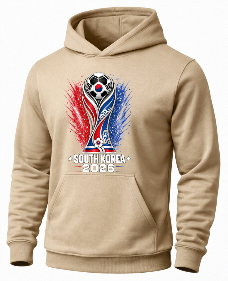 Sand colored Korea football fan hoodie