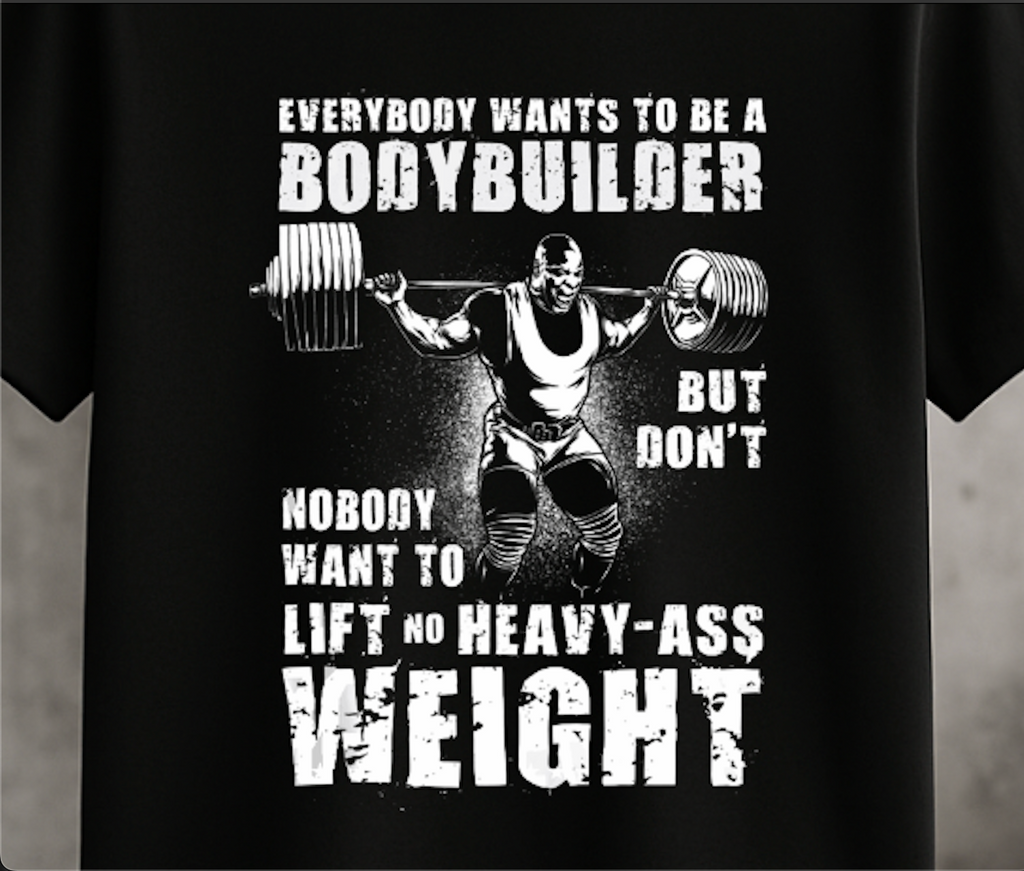 Heavy-Ass Weight Bodybuilder Tee – Hardcore Gym Shirt | Strength Training Workout Shirt for Lifters