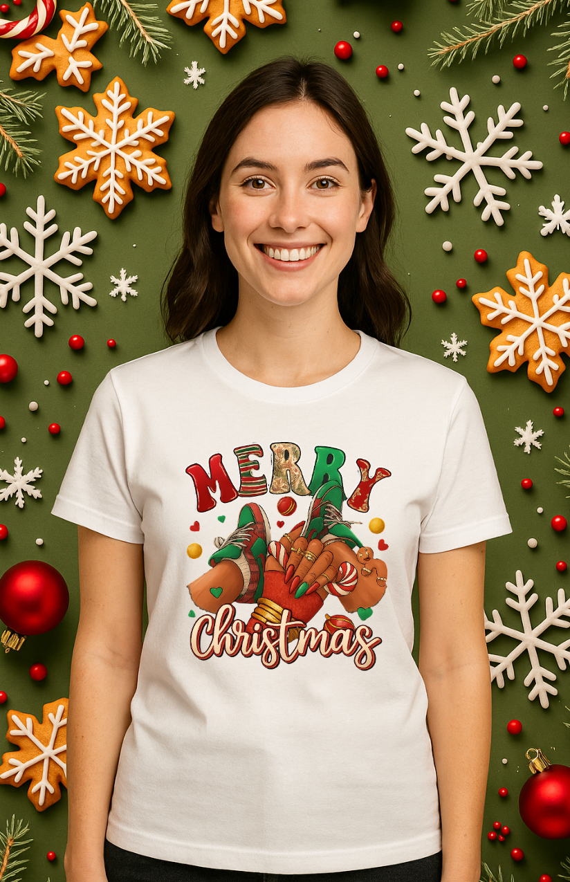 Merry Christmas Holiday Graphic Tee – Festive Christmas T-Shirt for Women & Men | Cute Holiday Outfit Gift