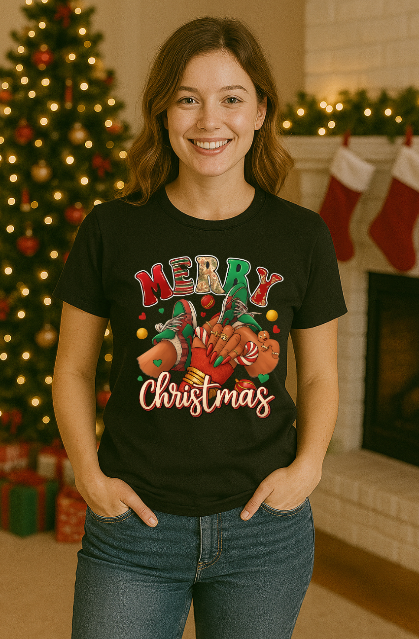 Merry Christmas Holiday Graphic Tee – Festive Christmas T-Shirt for Women & Men | Cute Holiday Outfit Gift