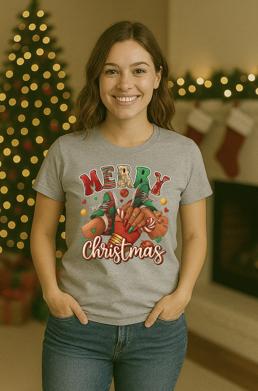 Merry Christmas Holiday Graphic Tee – Festive Christmas T-Shirt for Women & Men | Cute Holiday Outfit Gift