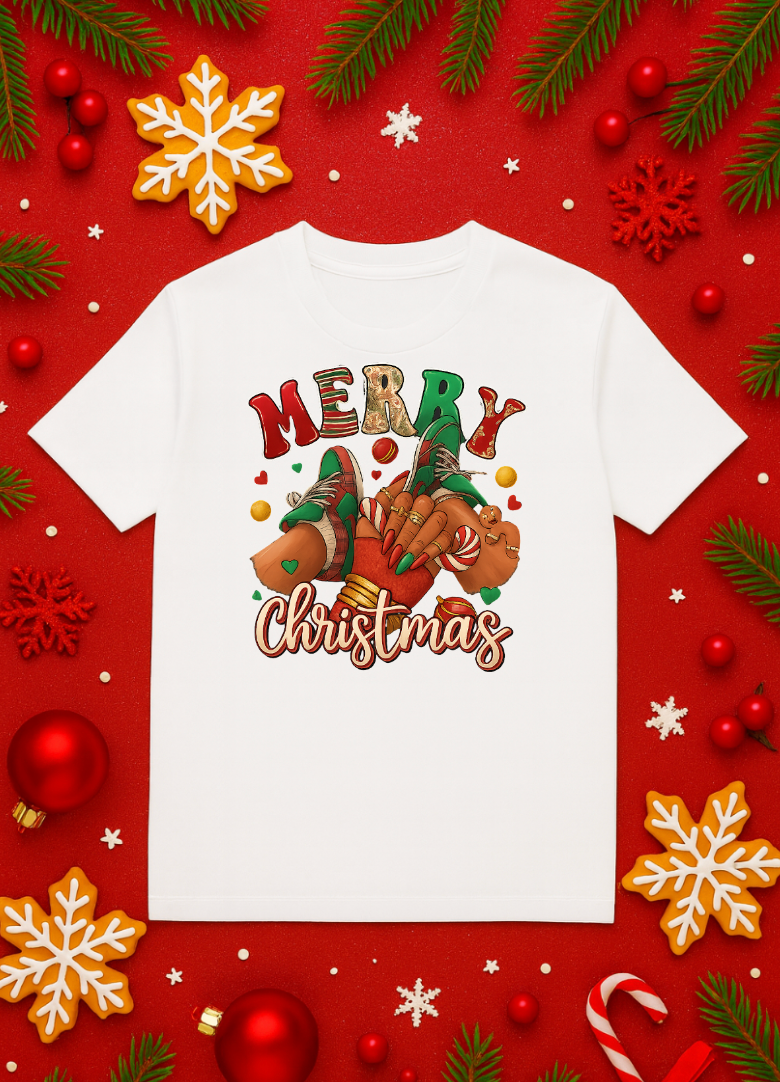 Merry Christmas Holiday Graphic Tee – Festive Christmas T-Shirt for Women & Men | Cute Holiday Outfit Gift
