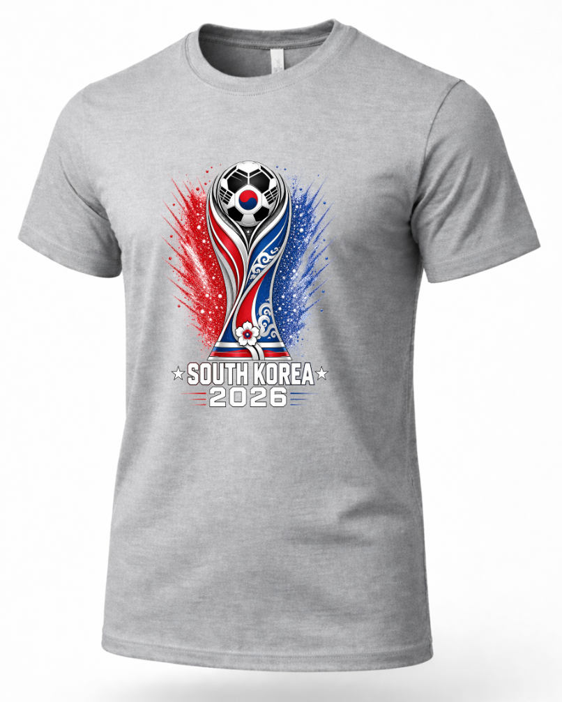 Heather gray South Korea 2026 football t-shirt