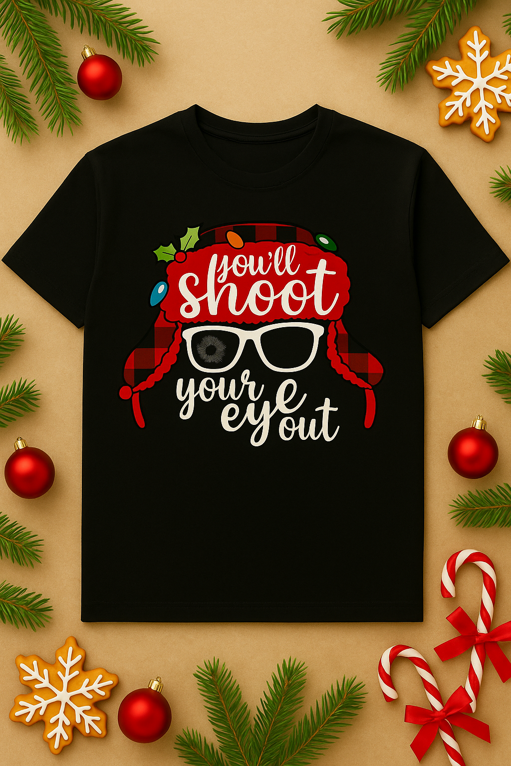 You’ll Shoot Your Eye Out Christmas Shirt – Funny A Christmas Story Tee – Black Bella Canvas Christmas T-Shirt