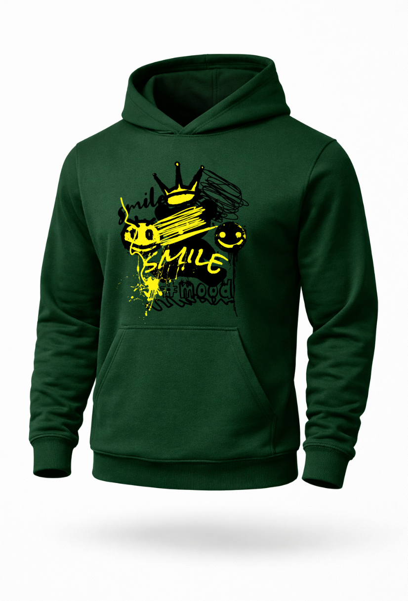 Smile mood graffiti street art hoodie by Tailored Threadz
