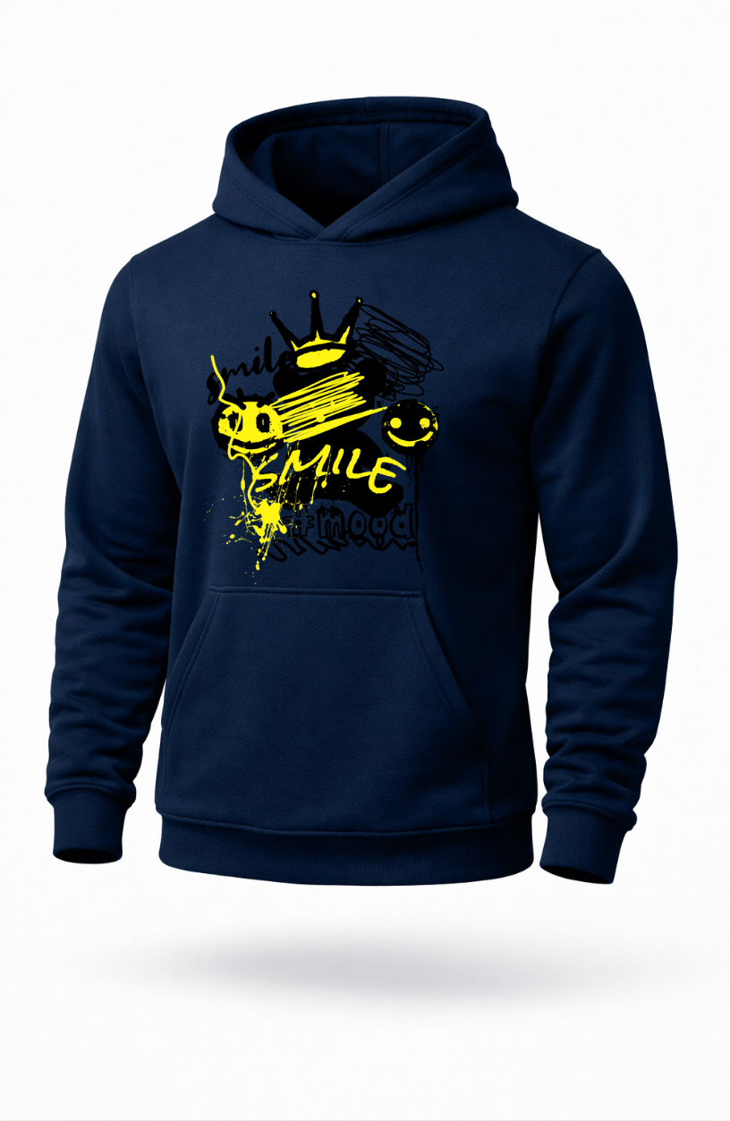 Smile mood graffiti street art hoodie by Tailored Threadz