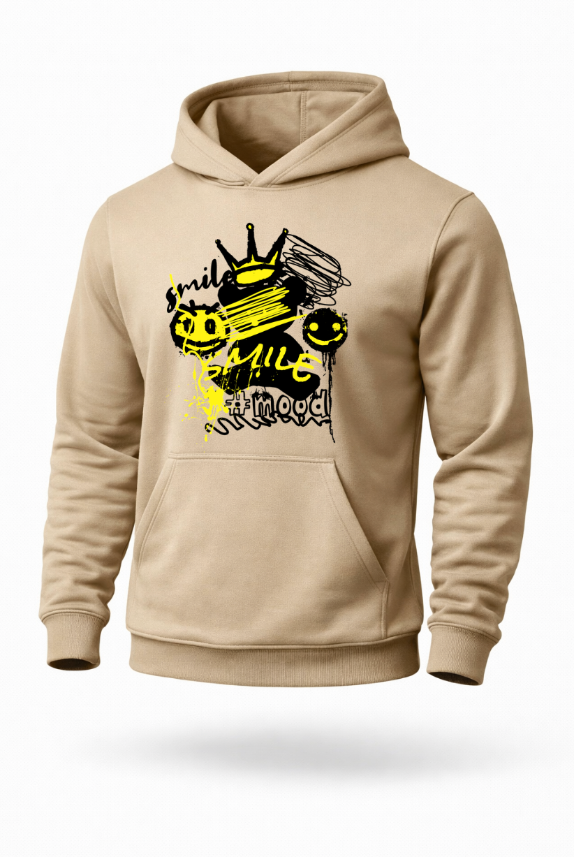 Smile mood graffiti street art hoodie by Tailored Threadz