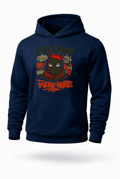 Stay Sharp urban graffiti streetwear hoodie by Tailored Threadz