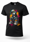 Graffiti teddy bear streetwear graphic t-shirt black urban hip hop skater style unisex tee