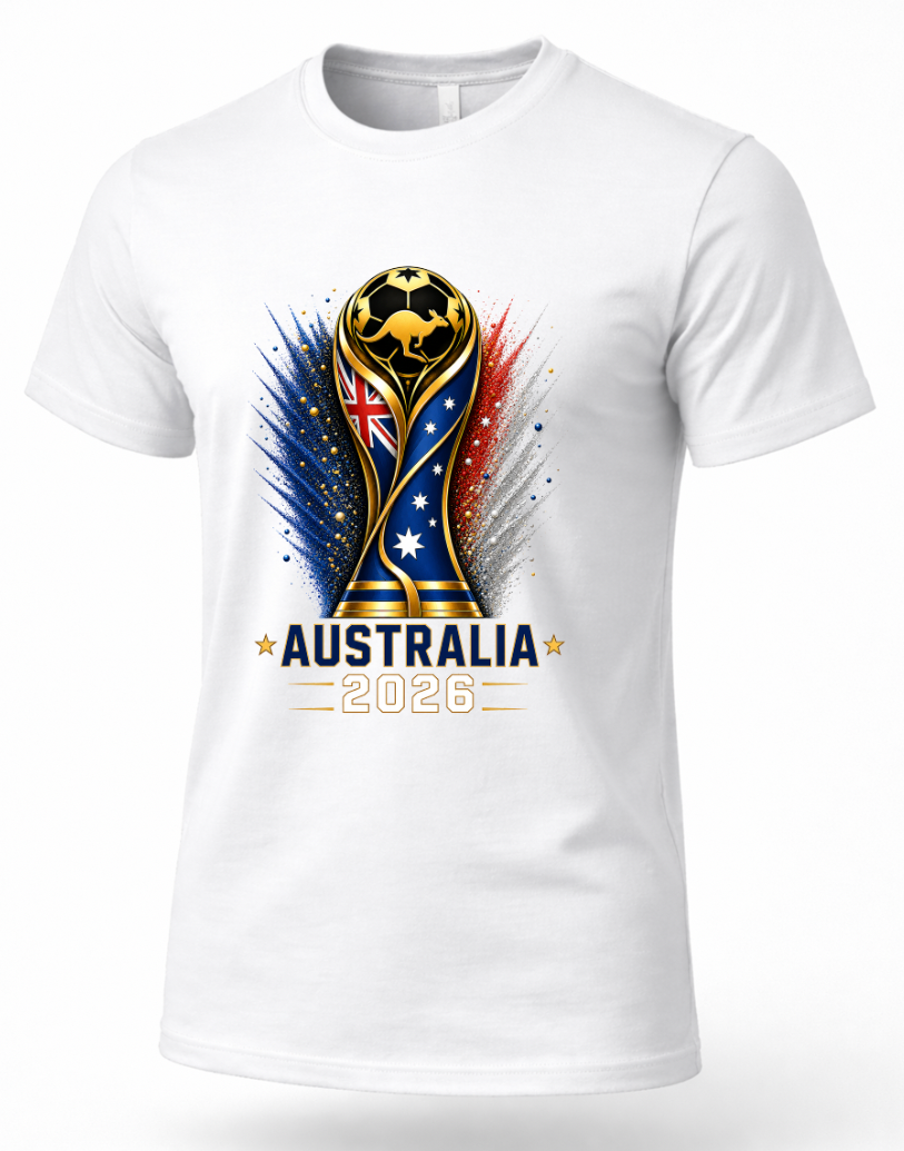 White t-shirt with Australia 2026