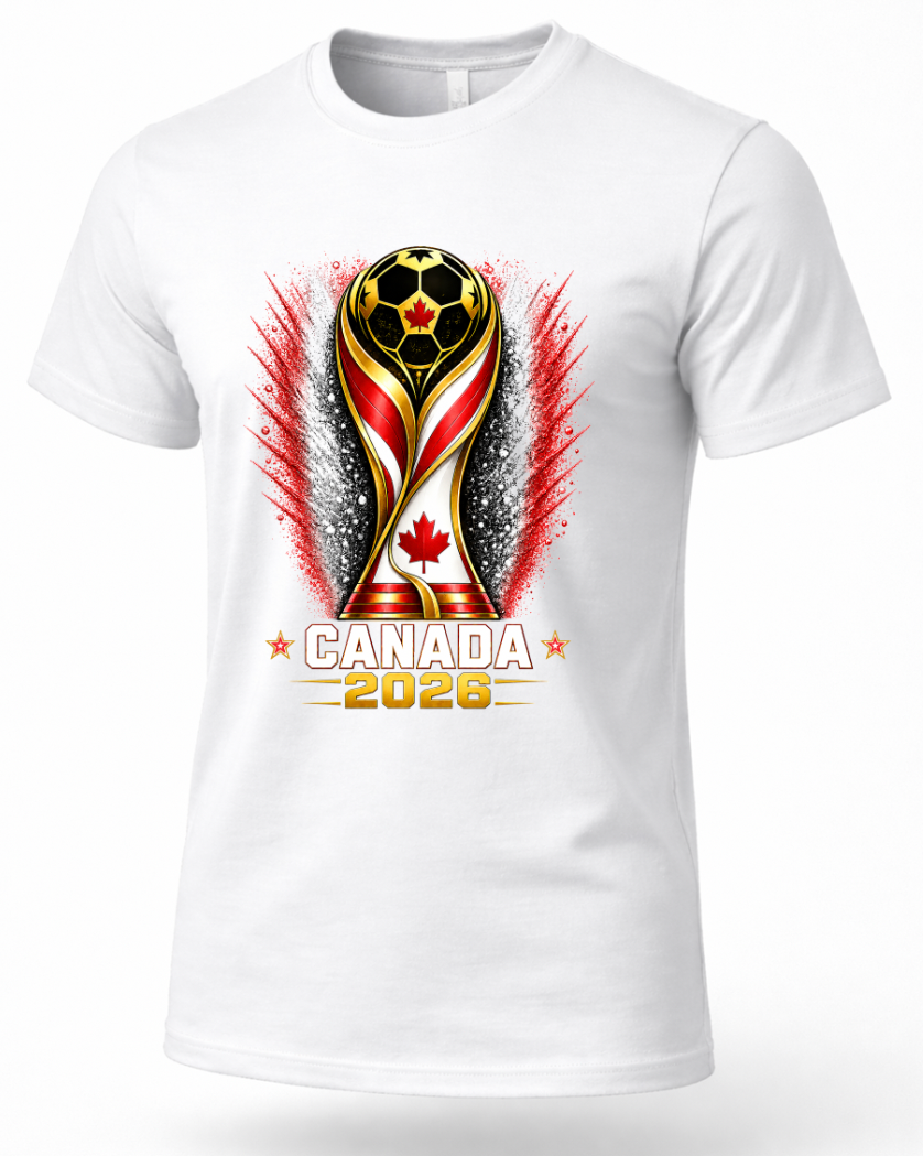 White Canada World Cup 2026 soccer shirt mockup