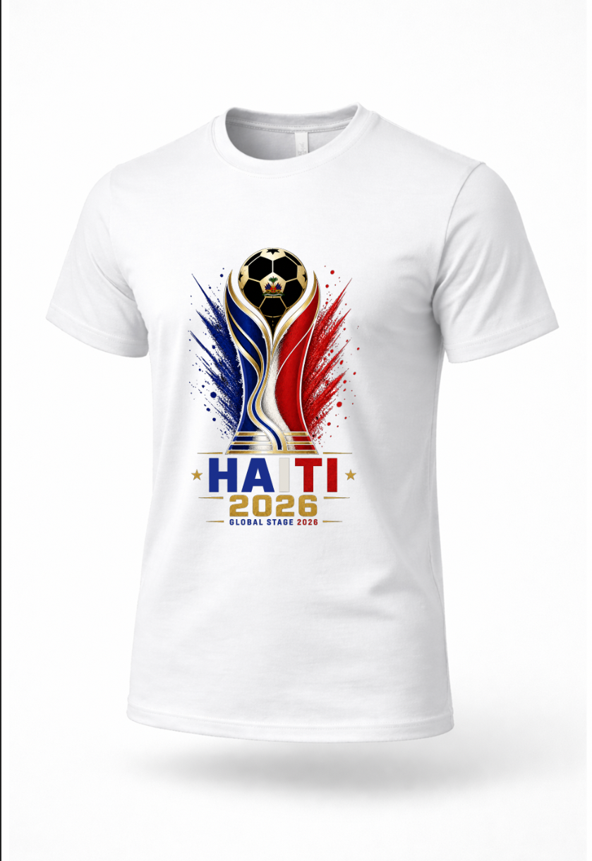 White Haiti Soccer Shirt Haitian Pride T-Shirt Football Fan Apparel