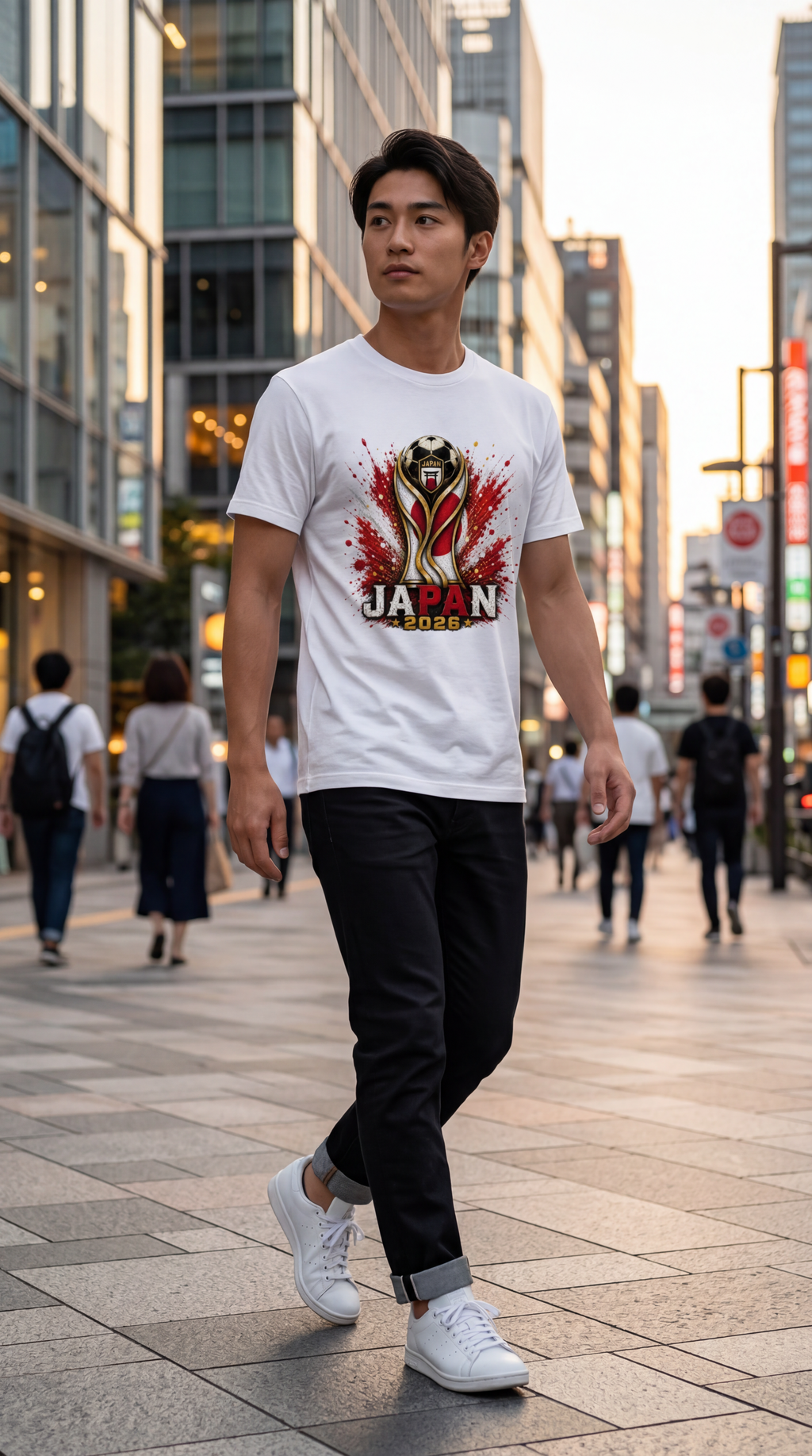 White Japan National Team Soccer Shirt Lifestyle Image