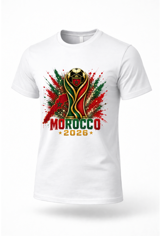 White Morocco supporter t-shirt mockup